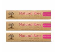 Secret Of Vedas Natural Rose Incense Sticks 20g Pure Organic Rose Agarbati Natural Hand-Rolled Agarbatti Long-Lasting Fragrance for Meditation, Yoga & Home Aromatherapy Pack of 3