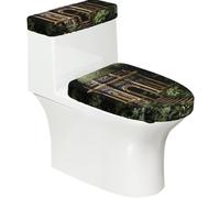 Secret Sanctuary Toilet Lid Cover Set - Elastic Smooth Polyester Material Dustproof and Easy to Clean Durable