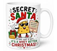 Secret Santa Cheese Lover Funny Xmas Food Lover Ceramic Cup Present Gift Mug