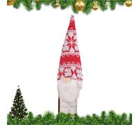 Secret Santa Doll Wine Bottle Holder - Knitted Cute Cover Decorative Sleeve Festive Christmas Table Ornaments, Holiday Party Decoration, Adorable Design | Premium Cover Set for the, O2-34 Red