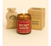 Secret Santa Luxury Hand Poured Candle | Vegan | Eco Friendly | Hand Crafted, | 50+ Hour Burn Time | Soy Wax | Handmade | Artisan | Small Batch | Seasonal Christmas Candle