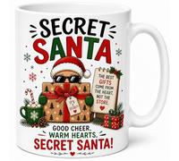 Secret Santa Pizza Lover Funny Food Ceramic Cup Holiday Present Gift Mug