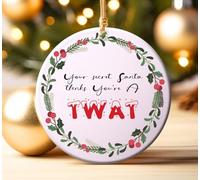 Secret Santa Rude Baubles, Funny Offensive Bauble, Swear Words, Novelty Gift, Christmas 2024 Gift, Rude Gift Bauble, Rude Christmas Bauble (Bauble Only)