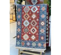 Secret Sea Collection: Modern Kilim Series Area Rug, Cotton, Reversible, Washable (2.7 x 4 feet, Antique Birds)