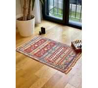 Secret Sea Collection: Modern Kilim Series Small Area Rug, Washable, Reversible, Cotton (2 x 3 feet, Worm Motif)