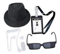 Secret Service Costume Security Guard Accessories Set Secret Agent Cosplay Halloween Halloween Costume