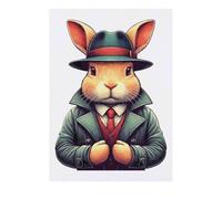'Secret Service Rabbit' Temporary Tattoo - Water Resistant, Skin-Safe, Non-Toxic Transfer (TO00077657)