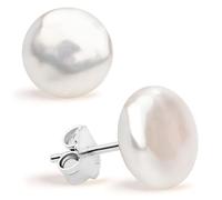 Secret & You Women Pearl Earrings Freshwater Cultured Pearls | Coin Pearls | 925 Sterling Silver mounts | Available in 11-12 mm, 12-13 mm and 13-14 mm