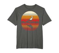 Secretary Bird Sunset Retro Style Safari Vintage 70s T-Shirt