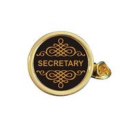Secretary Committee Gold Plated Domed Lapel Pin Badge