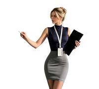 Secretary Costume Fancy Office Uniform | Role Play Teacher Uniform for Female Lady Photography Halloween Role Play Adult Girl Parties