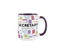 Secretary Mug - Humourous Trades Funny Novelty Gift - Tea/Coffee Hot Drinks Purple Ceramic Cup Present for Office Workers/Secretaries