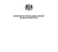 Secretary of State's annual report on devolution 2015-16