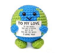 SecretCastle Positive Energy Crochet Sun Knit Gift with Inspiring Affirmation Card,Positive Crochet Office Coworker Gift Emotional Inspiration (Earth)
