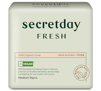 Secretday Pads for Women, Fresh Line (Medium, 16 Count) - Organic, Regular Absorbency, Unscented, Ultra Thin Pads with Wings for Women