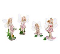 SecretRain Resin Garden Ornament Home & Outdoor Decor Flower Fairies Set Of 4