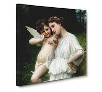 Secrets I Love by William Adolphe Bouguereau Canvas Print | Gallery Wrapped 30mm Frame Wall Art | 20x20 inches | Ready to Hang | Modern Picture | Living Room Bedroom Lounge Office