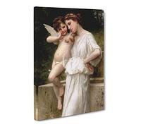Secrets I Love By William Adolphe Bouguereau Canvas Print | Gallery Wrapped 30mm Frame Wall Art | 30x20 inches | Ready to Hang | Classic Picture | Living Room Bedroom Lounge Office