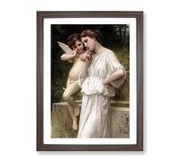 Secrets I Love By William Adolphe Bouguereau Classic Painting Framed Print | A3 Walnut Framed Wall Art | Ready to Hang | Classic Love Picture | Living Room Bedroom Lounge Office