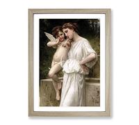 Secrets I Love By William Adolphe Bouguereau Classic Painting Framed Wall Art Print, Ready to Hang Picture for Living Room Bedroom Home Office Décor, Oak A3 (34 x 46 cm)