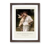 Secrets I Love By William Adolphe Bouguereau Exhibition Museum Painting Framed Print | A2 Walnut Framed Wall Art | Ready to Hang | Modern Love Picture | Living Room Bedroom Lounge Office