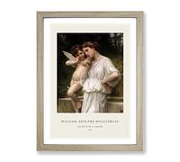 Secrets I Love By William Adolphe Bouguereau Exhibition Museum Painting Framed Print | A4 Oak Framed Wall Art | Ready to Hang | Modern Love Picture | Living Room Bedroom Lounge Office