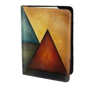 Secrets of the Grid Wall Travel Passport Holder Cover Wallet Leather Case Travel Essentials Luggage Accessories, Pyramid Painting, One Size, Contemporary