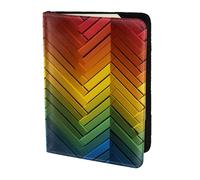 Secrets of the Grid Wall Travel Passport Holder Cover Wallet Leather Case Travel Essentials Luggage Accessories, Rectangular Color Blocking Chart, One Size, Contemporary