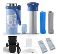 SECRETSBOX Electric Insulin Cooler Case for Travel, High Capacity 8-10Pens Medication Fridge, USB Medicine Cooler with Biogel Keeps Dynamic Temp 2-8℃, Blue