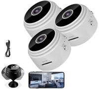 SecretScope Camera,Mini Security Camera,Magnetic Mini Security Cameras,Magnetic WiFi Cameras,Mini Wire-Free Monitor with Night Vision Function (White, 3 Pcs)