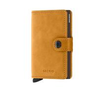 Secrid - Mini Wallet Genuine Leather RFID Safe Card Case for Max 12 Cards, Ochre, 65x102x21cm
