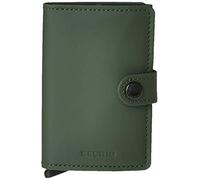 Secrid Mini Wallet Matte Leather with RFID Safe Card Case (Matte Green Black), Matte Green Black, Matte