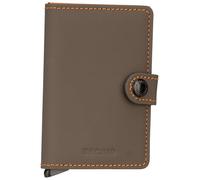 Secrid Miniwallet Truffle & Orange Leather Card Holder for 4 Cards with or 6 Cards Without Embossing, Dimensions: 10.2 x 6.5 x 2.1 cm, MM-Truffle & Orange