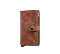 Secrid The MiniWallet is compact in size but a large capacity. The exterior vintage leather cover can hold bills, receipts and cards, while in the aluminium cardprotector