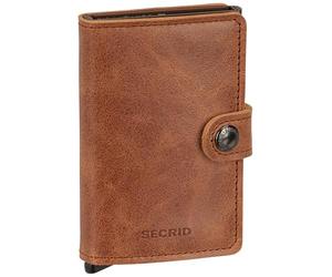 Secrid The MiniWallet is compact in size but a large capacity. The exterior vintage leather cover can hold bills, receipts and cards, while in the aluminium cardprotector