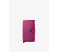 Secrid Womens Secrid Miniwallet Grained-Leather and Aluminium Wallet Mc-Fuchsia