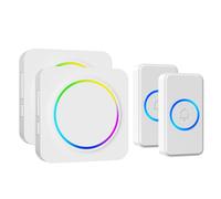 SECRUI Wireless Doorbell, 1000ft Long Range with 2 Battery Operated Push Buttons, IP55 Waterproof, 2 Plug-in Receivers with 32 Chimes, Cordless Door Bells Easy Install for Home,Office,School White
