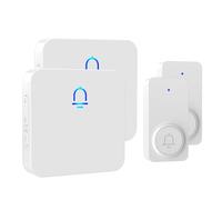 SECRUI Wireless Doorbell, 2 Plug in Receivers Door Chime Kit with IP55 Waterproof Door Bells, 1000 ft Range, 32 Chimes for Home, School, Office, Classroom, White
