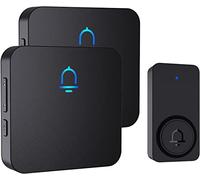 SECRUI Wireless Doorbell, Electric Cordless Battery Operated Door Bells Plug in 2 Receivers IP55 Waterproof Easy Install Long Range of 1,000 Feet with 32 Chimes for Home, School, Office, Classroom