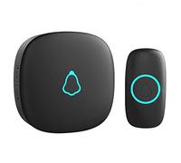 SECRUI Wireless Doorbell, IP55 Waterproof Plug-in Doorbell Chime Kit, 1000ft Long Range, 5 Volume Levels with 58 Chimes LED Flash Lights, Black