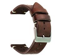 SecTime Perforated Genuine Leather Watch Strap Band Mirage Rally Racing Stainless Steel Brushed Buckle Spring Bars (22mm, Dark Brown)