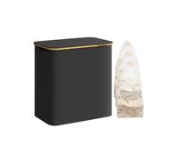 SONGMICS Laundry Basket with Lid, 3-Section Large Laundry Hamper, 150L, Removable Mesh Liner, Oxford Fabric, Bamboo Handles, Collapsible, 60 x 38.5 x 70.5 cm, Ink Black LCB515B01