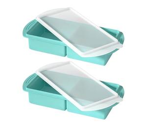 Section Silicone Chilling Trays 2 Pack Leakproof Covers for Organized Kitchen and Easy Meal Making Portion Control Freezer Container