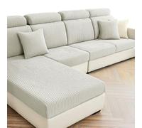 Sectional Couch Covers 4 Pieces Stretch Sofa Covers for Sectional Sofa Set Separate L Shaped Couch Cover for Both Left/Right Couch (Seat Only: 1 Chaise + 3 Sofa, Light Gray)