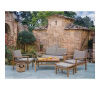 Sectional Outdoor Sofa Set - 5- Piece Patio Conversation Set - Grey - MANILA