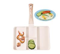 Sectional Pan | Sectional Square Grill Pan, Split Fry Pan, Egg Pan, Heat Resistant Handle, Sectional Pan For Breakfast, Hamburgers