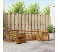 Sectional sofa natural solid acacia wood 6-piece modular outdoor 245x132.5x73 cm