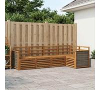 Sectional Sofa Set 4pcs Natural Solid Acacia Wood 63x63x73 cm Slatted Modulars