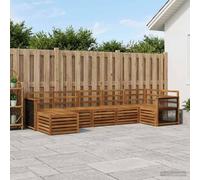 Sectional Sofa Set 6 pcs Natural Solid Acacia Wood