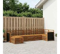 Sectional Sofa Set 6 pcs Natural Solid Acacia Wood